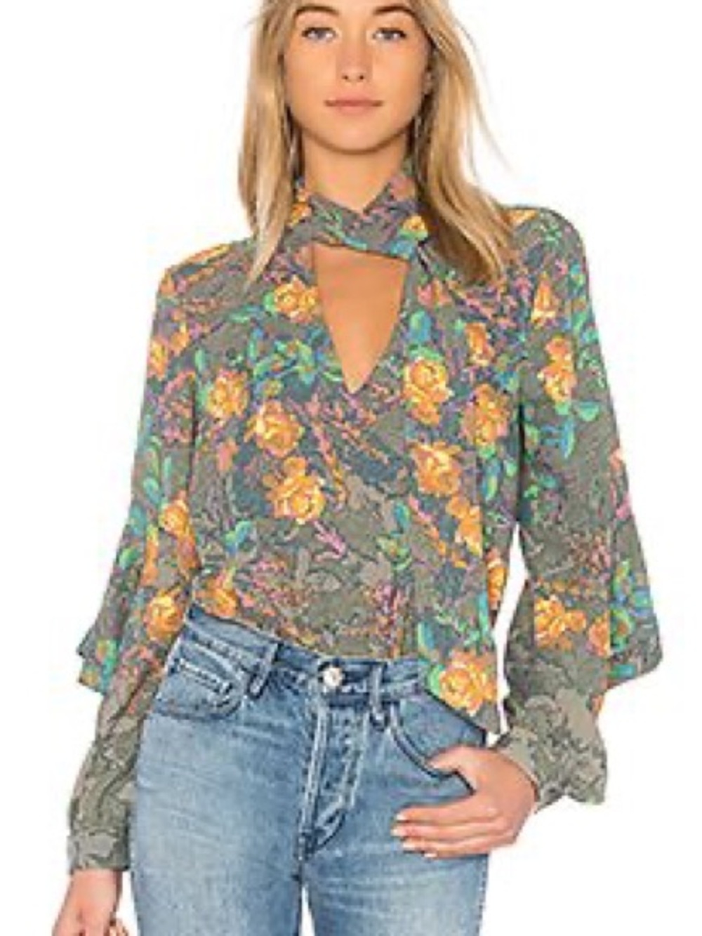 BCBG MAXAZRIA Floral Swing Top